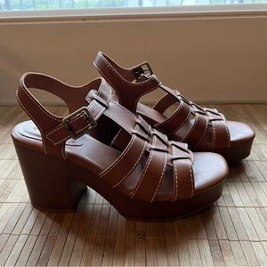 Universal Thread Beth Platform Heels - Cognac Women’s 8